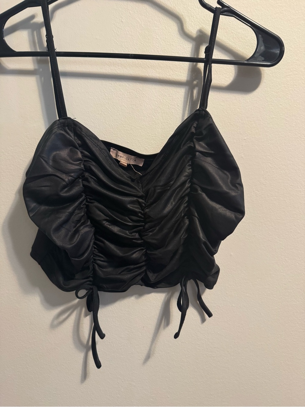Dolls Kill Black Ruched Drawstring Camisole